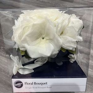 Floral Bouquet White Faux Flowers Toss Bouquet